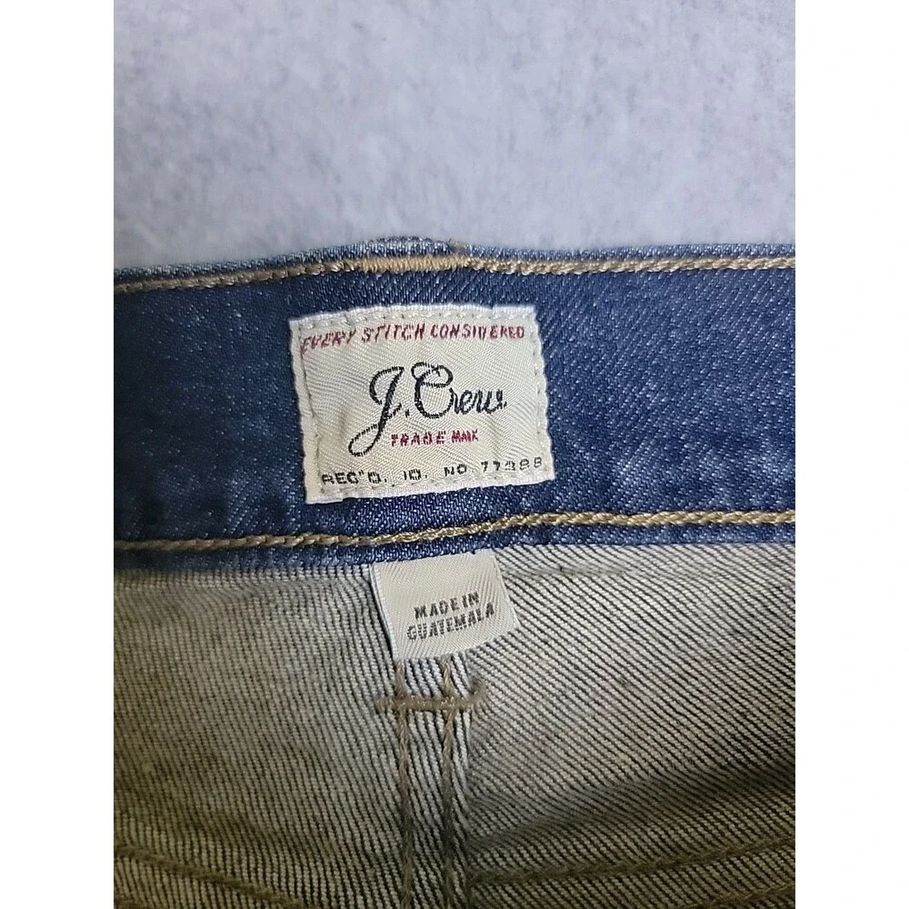 J Crew‎ 770 Jeans Mens 32 34x30 Straight Taper Dark Blue Stretch Mod Rise Preppy